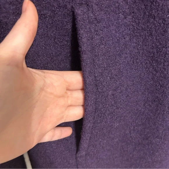 Lands’ End Women’s Wool Blend Pea Coat Purple Size 18 - Picture 3 of 11